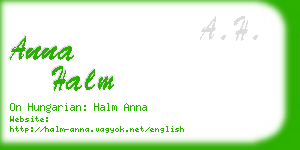 anna halm business card